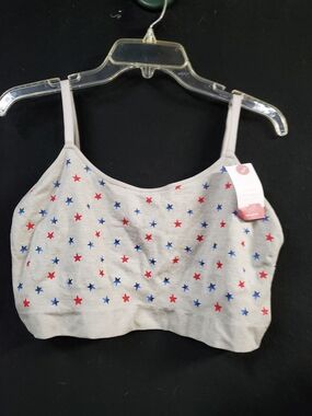 Cacique Gray Bralette with Red & Blue Star Print